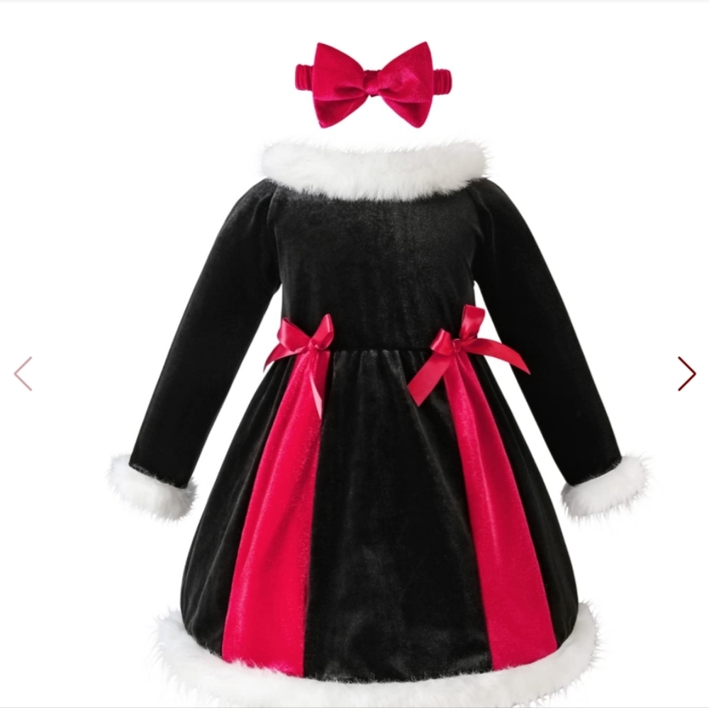 Black And Red Holiday dress for Girls
